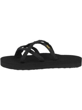 Teva Olowahu Womens Flip Flops Black Slip On Sandals Lightweight Comfort